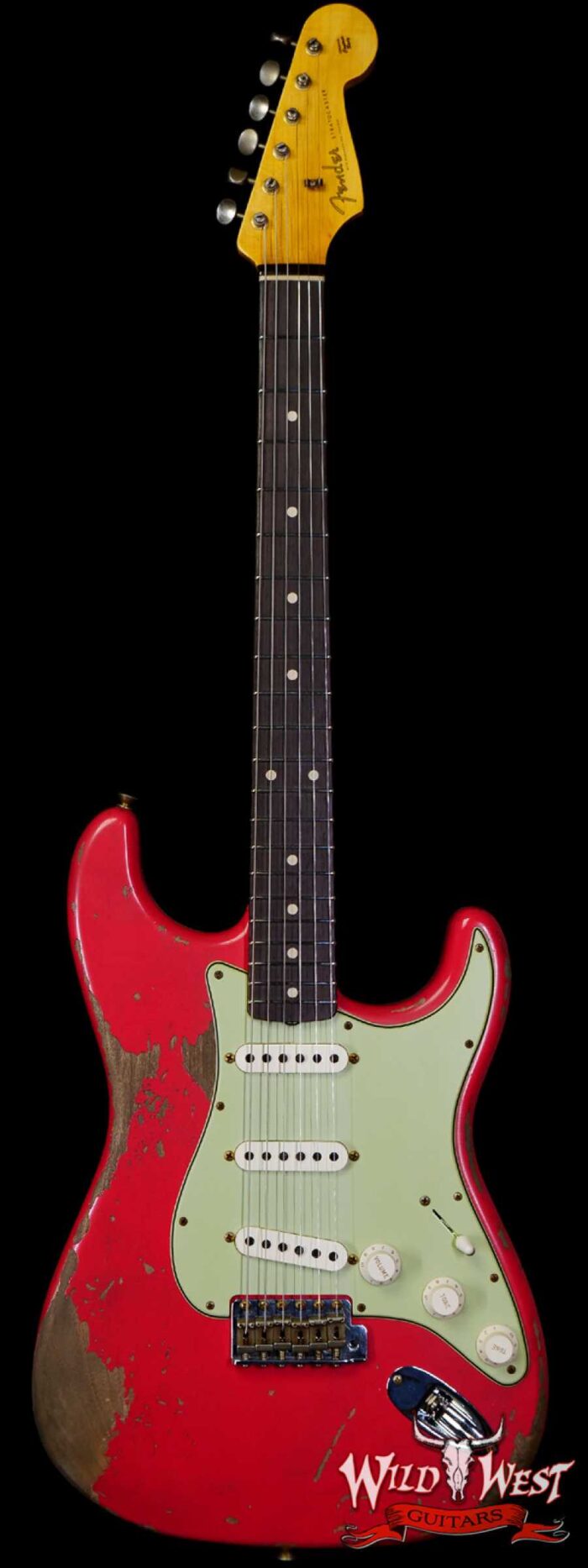 Fender Custom Shop 1962 Stratocaster Hand-Wound Pickups AAA Dark Rosewood Slab Board Heavy Relic Fiesta Red - Image 1