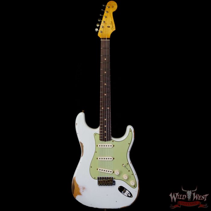 Fender Custom Shop 1962 Stratocaster Hand-Wound Pickups AAA Dark Rosewood Slab Board Heavy Relic Olympic White - Image 3