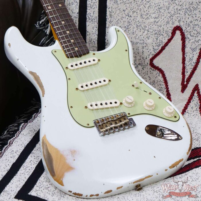 Fender Custom Shop 1962 Stratocaster Hand-Wound Pickups AAA Dark Rosewood Slab Board Heavy Relic Olympic White - Image 8