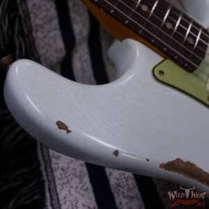 Fender Custom Shop 1962 Stratocaster Hand-Wound Pickups AAA Dark Rosewood Slab Board Heavy Relic Olympic White - Image 9