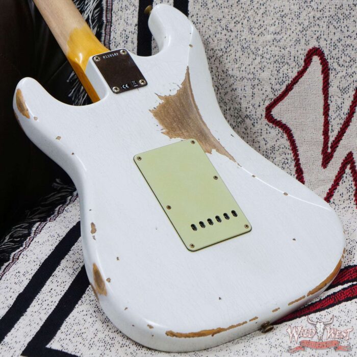 Fender Custom Shop 1962 Stratocaster Hand-Wound Pickups AAA Dark Rosewood Slab Board Heavy Relic Olympic White - Image 12