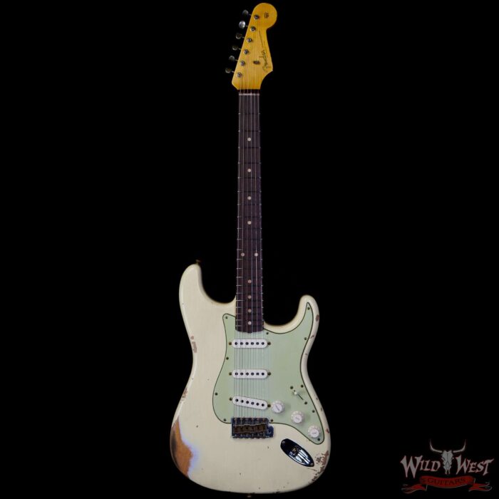 Fender Custom Shop 1962 Stratocaster Hand-Wound Pickups AAA Dark Rosewood Slab Board Heavy Relic Vintage White - Image 3