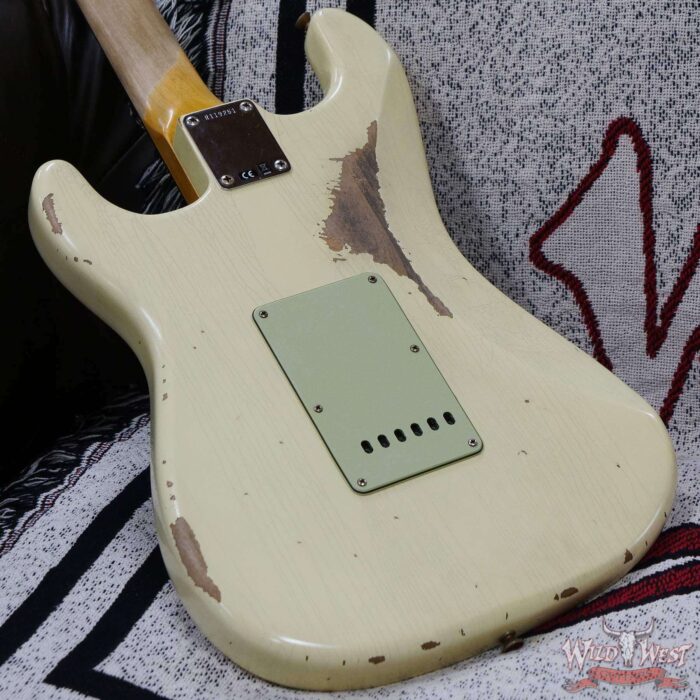 Fender Custom Shop 1962 Stratocaster Hand-Wound Pickups AAA Dark Rosewood Slab Board Heavy Relic Vintage White - Image 12