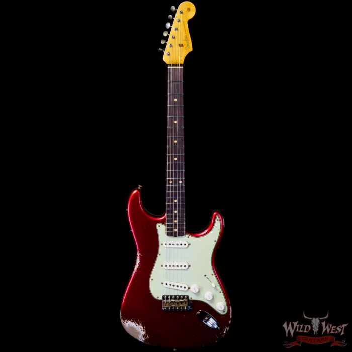 Fender Custom Shop 1962 Stratocaster Rosewood Slab Board Hand-Wound Pickups Heavy Relic Candy Apple Red - Image 3