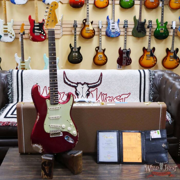 Fender Custom Shop 1962 Stratocaster Rosewood Slab Board Hand-Wound Pickups Heavy Relic Candy Apple Red - Image 6