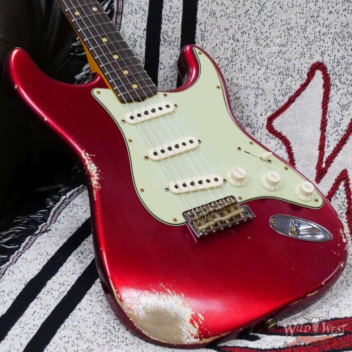 Fender Custom Shop 1962 Stratocaster Rosewood Slab Board Hand-Wound Pickups Heavy Relic Candy Apple Red - Image 8