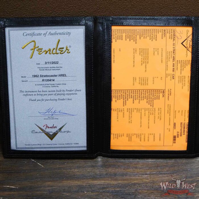 Fender Custom Shop 1962 Stratocaster Rosewood Slab Board Hand-Wound Pickups Heavy Relic Candy Apple Red - Image 12