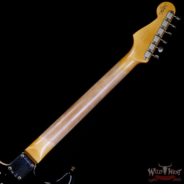 Fender Custom Shop 1962 Stratocaster Hand-Wound Pickups AAA Dark Rosewood Slab Board Heavy Relic Black - Image 5