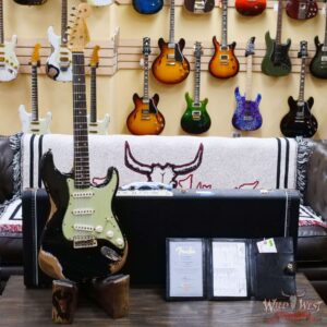 Fender Custom Shop 1962 Stratocaster Hand-Wound Pickups AAA Dark Rosewood Slab Board Heavy Relic Black - Image 6