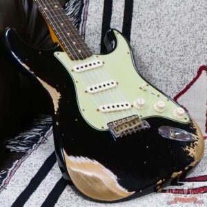 Fender Custom Shop 1962 Stratocaster Hand-Wound Pickups AAA Dark Rosewood Slab Board Heavy Relic Black - Image 8
