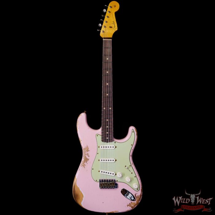 Fender Custom Shop 1962 Stratocaster Hand-Wound Pickups AAA Dark Rosewood Slab Board Heavy Relic Shell Pink - Image 3