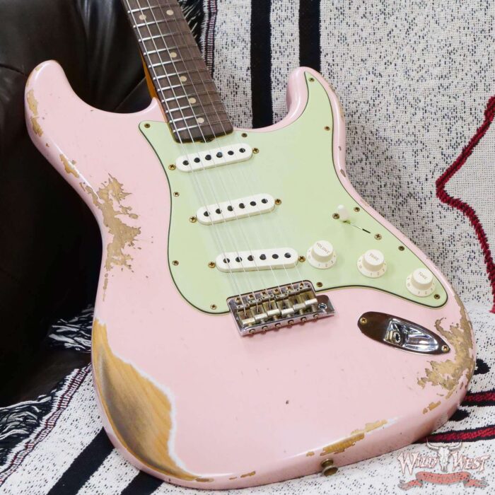 Fender Custom Shop 1962 Stratocaster Hand-Wound Pickups AAA Dark Rosewood Slab Board Heavy Relic Shell Pink - Image 8