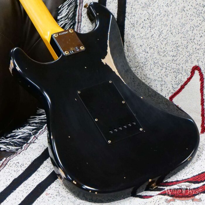 Fender Custom Shop 1962 Stratocaster Hand-Wound Pickups AAA Dark Rosewood Slab Board Relic Black (Black Pickguard) - Image 11