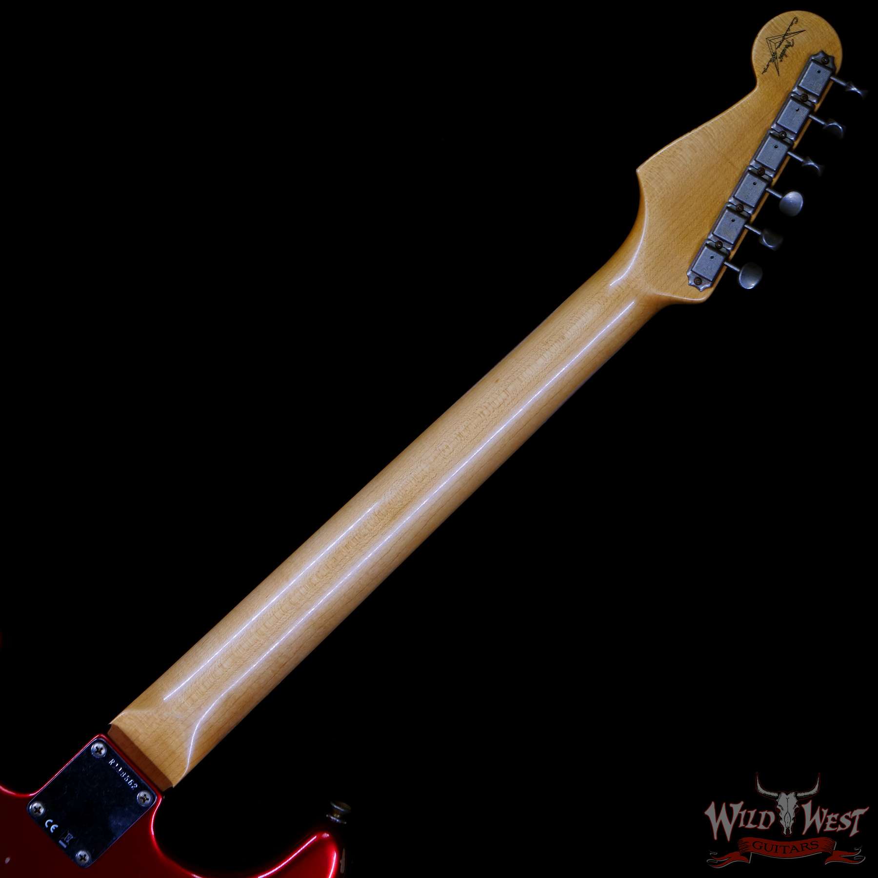 fendercs-1962strat-r-car-r118662-c3__wwg.jpg Fender Custom Shop 1962 Stratocaster Hand-Wound Pickups AAA Dark Rosewood Slab Board Relic Candy Apple Red - Image 5