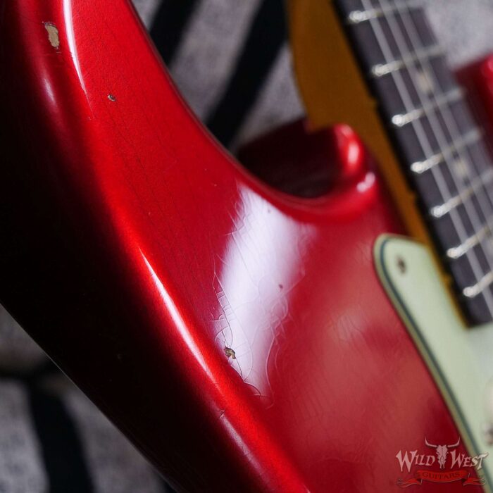 Fender Custom Shop 1962 Stratocaster Hand-Wound Pickups AAA Dark Rosewood Slab Board Relic Candy Apple Red - Image 9