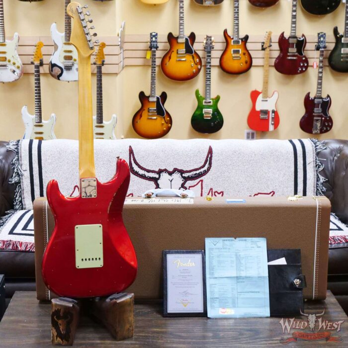 Fender Custom Shop 1962 Stratocaster Hand-Wound Pickups AAA Dark Rosewood Slab Board Relic Candy Apple Red - Image 10