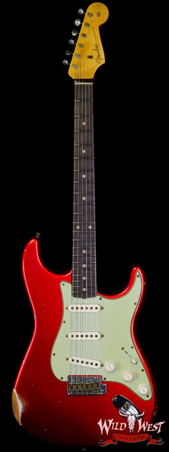 Fender Custom Shop 1962 Stratocaster Hand-Wound Pickups AAA Dark Rosewood Slab Board Relic Candy Apple Red - Image 1