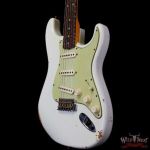 Fender Custom Shop 1962 Stratocaster Hand-Wound Pickups AAA Dark Rosewood Slab Board Relic Olympic White - Image 2