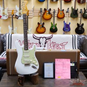 Fender Custom Shop 1962 Stratocaster Hand-Wound Pickups AAA Dark Rosewood Slab Board Relic Olympic White - Image 6