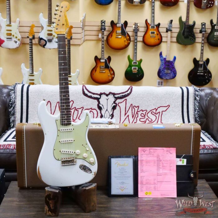 Fender Custom Shop 1962 Stratocaster Hand-Wound Pickups AAA Dark Rosewood Slab Board Relic Olympic White - Image 6