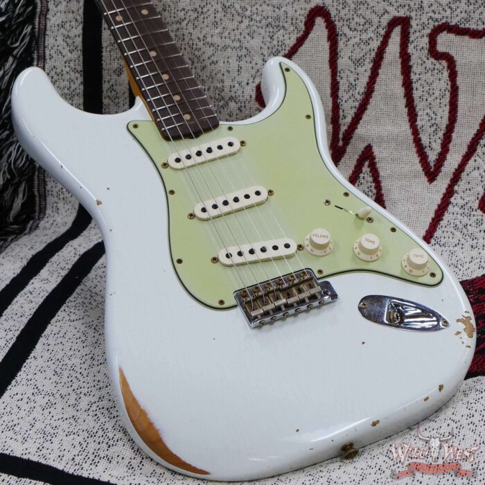 Fender Custom Shop 1962 Stratocaster Hand-Wound Pickups AAA Dark Rosewood Slab Board Relic Olympic White - Image 8