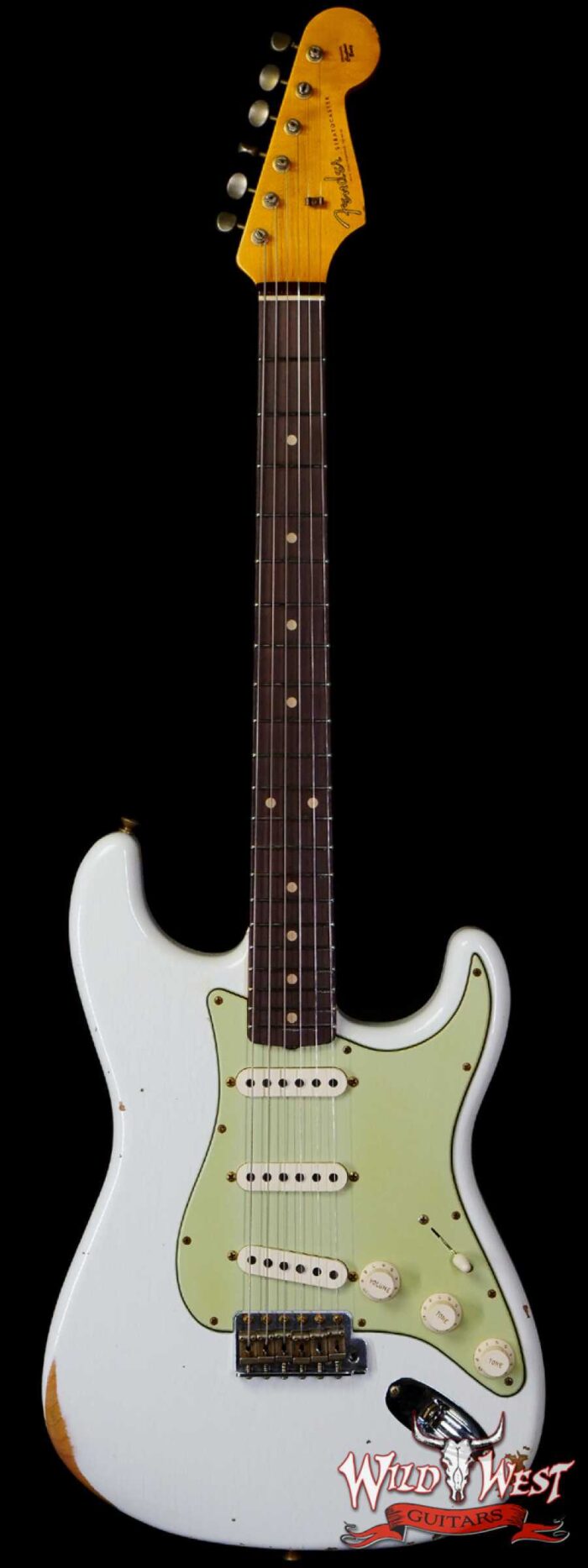 Fender Custom Shop 1962 Stratocaster Hand-Wound Pickups AAA Dark Rosewood Slab Board Relic Olympic White - Image 1