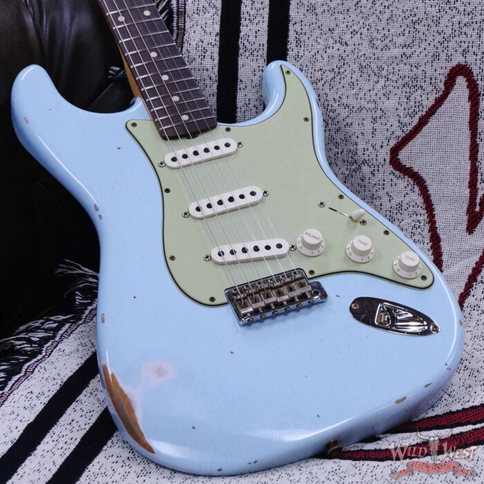 Fender Custom Shop 1962 Stratocaster Hand-Wound Pickups AAA Dark Rosewood Slab Board Relic Sonic Blue - Image 8