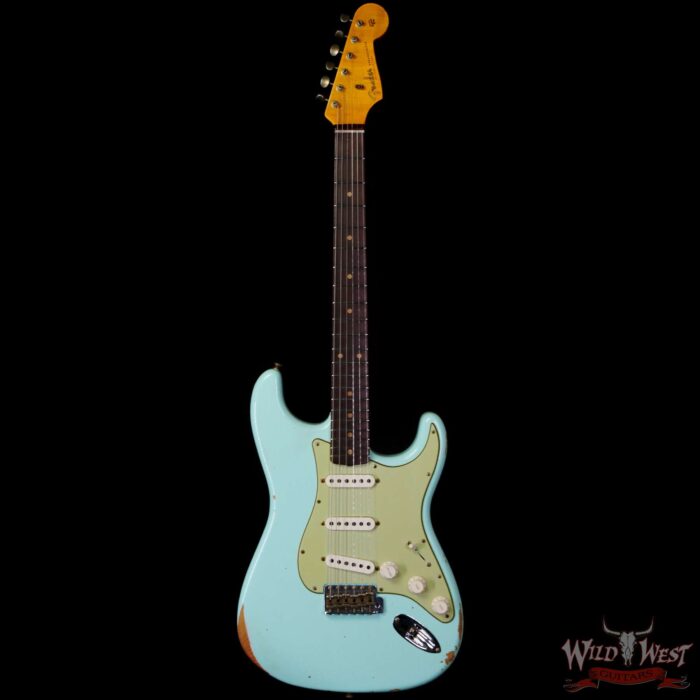 Fender Custom Shop 1962 Stratocaster Hand-Wound Pickups AAA Dark Rosewood Slab Board Relic Surf Green - Image 3