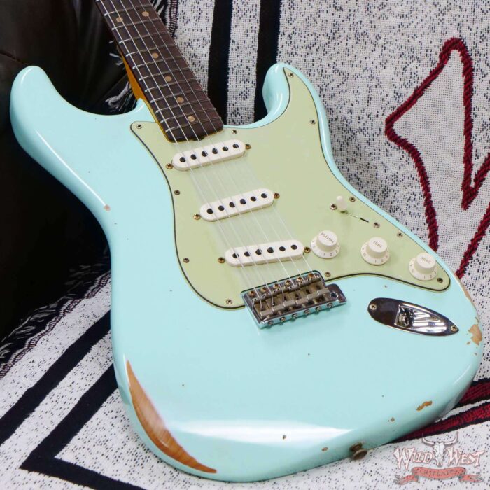 Fender Custom Shop 1962 Stratocaster Hand-Wound Pickups AAA Dark Rosewood Slab Board Relic Surf Green - Image 8