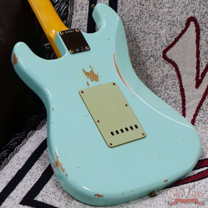 Fender Custom Shop 1962 Stratocaster Hand-Wound Pickups AAA Dark Rosewood Slab Board Relic Surf Green - Image 11