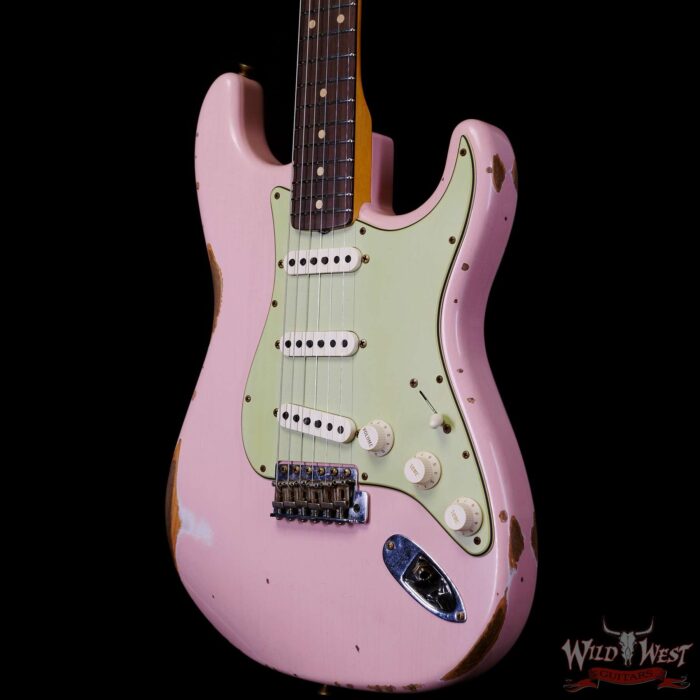 Fender Custom Shop 1962 Stratocaster Hand-Wound Pickups AAA Dark Rosewood Slab Board Relic Shell Pink - Image 2