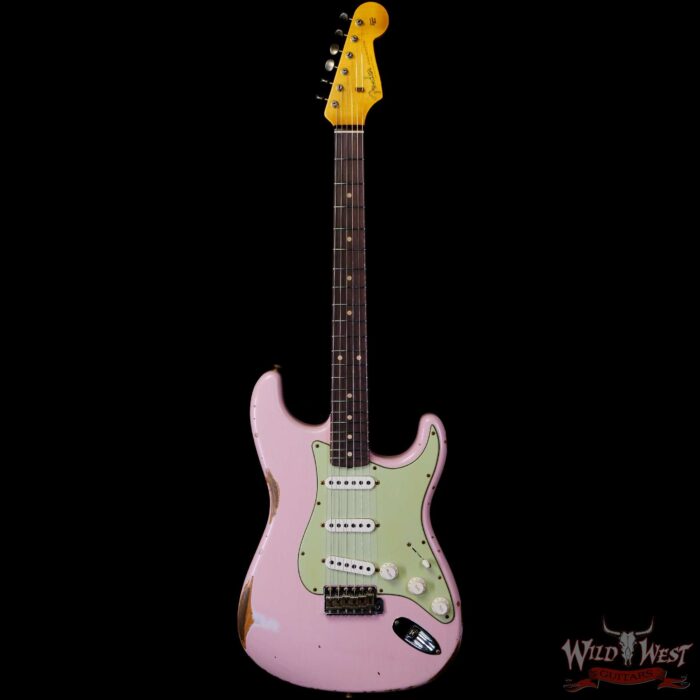 Fender Custom Shop 1962 Stratocaster Hand-Wound Pickups AAA Dark Rosewood Slab Board Relic Shell Pink - Image 3
