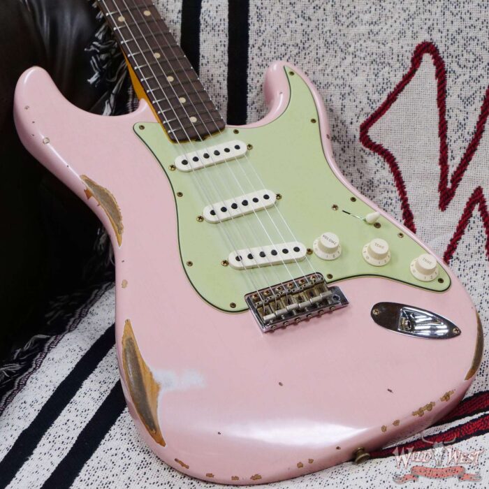 Fender Custom Shop 1962 Stratocaster Hand-Wound Pickups AAA Dark Rosewood Slab Board Relic Shell Pink - Image 8