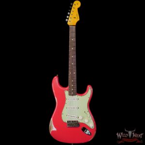 Fender Custom Shop 1962 Stratocaster Hand-Wound Pickups AAA Dark Rosewood Slab Board Relic Fiesta Red - Image 3