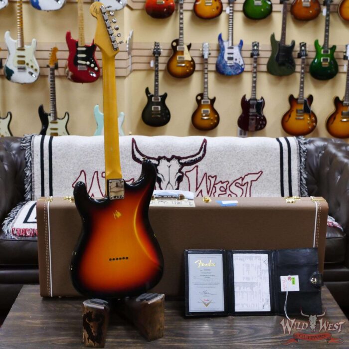 Fender Custom Shop 1962 Stratocaster Hardtail Hand-Wound Pickups AAA Dark Rosewood Slab Board Relic 3 Tone Sunburst 6.95 LBS - Image 9
