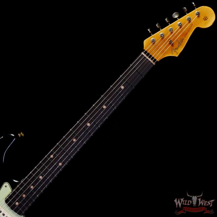 Fender Custom Shop 1962 Stratocaster Hardtail Hand-Wound Pickups AAA Dark Rosewood Slab Board Relic Black 6.90 LBS - Image 4