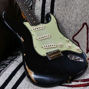 Fender Custom Shop 1962 Stratocaster Hardtail Hand-Wound Pickups AAA Dark Rosewood Slab Board Relic Black 6.90 LBS - Image 8