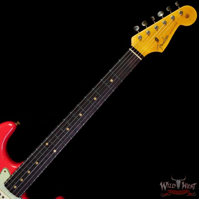 Fender Custom Shop 1962 Stratocaster Hardtail Hand-Wound Pickups AAA Dark Rosewood Slab Board Relic Fiesta Red - Image 4
