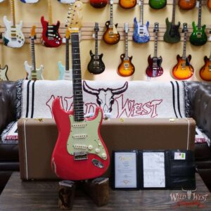 Fender Custom Shop 1962 Stratocaster Hardtail Hand-Wound Pickups AAA Dark Rosewood Slab Board Relic Fiesta Red - Image 6