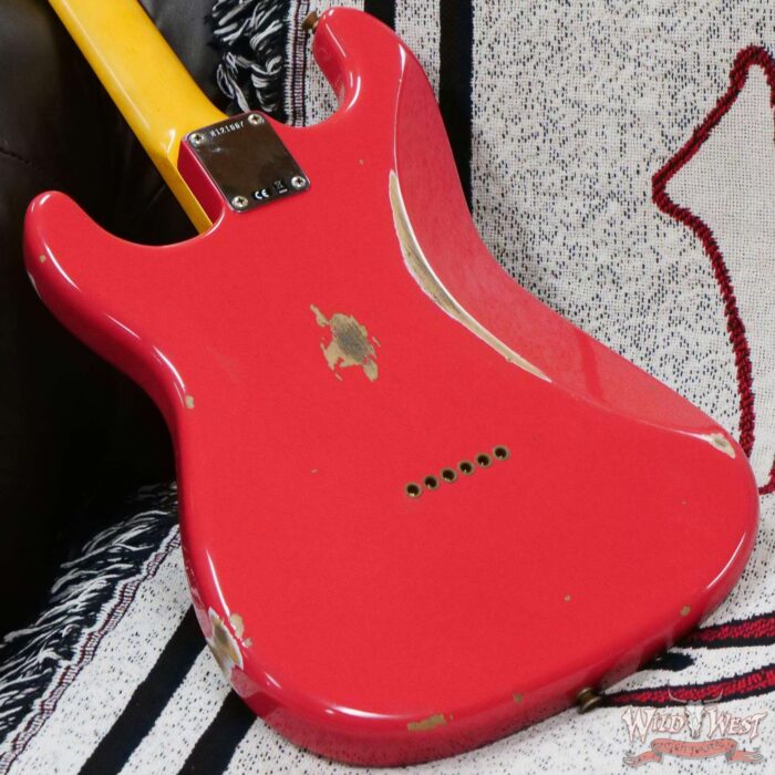 Fender Custom Shop 1962 Stratocaster Hardtail Hand-Wound Pickups AAA Dark Rosewood Slab Board Relic Fiesta Red - Image 11
