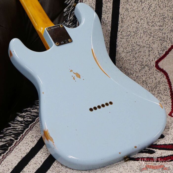 Fender Custom Shop 1962 Stratocaster Hardtail Hand-Wound Pickups AAA Dark Rosewood Slab Board Relic Sonic Blue - Image 11
