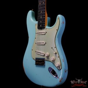 Fender Custom Shop 1962 Stratocaster Hardtail Hand-Wound Pickups AAA Dark Rosewood Slab Board Relic Surf Green 6.95 LBS - Image 2