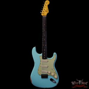 Fender Custom Shop 1962 Stratocaster Hardtail Hand-Wound Pickups AAA Dark Rosewood Slab Board Relic Surf Green 6.95 LBS - Image 3