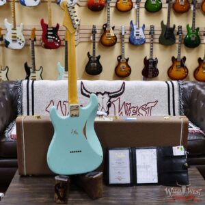 Fender Custom Shop 1962 Stratocaster Hardtail Hand-Wound Pickups AAA Dark Rosewood Slab Board Relic Surf Green 6.95 LBS - Image 9