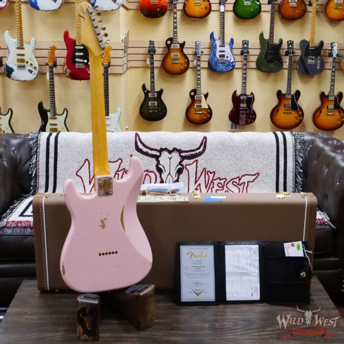 Fender Custom Shop 1962 Stratocaster Hardtail Hand-Wound Pickups AAA Dark Rosewood Slab Board Relic Shell Pink - Image 9
