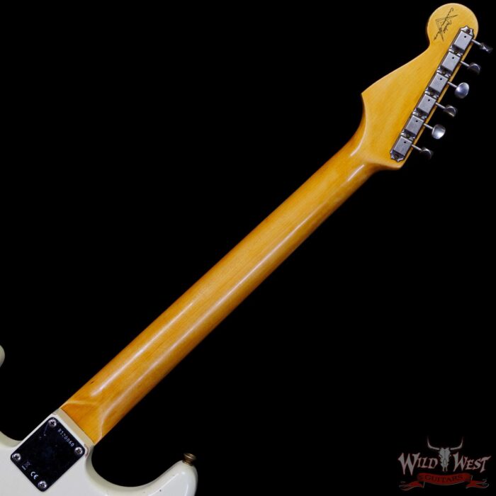 Fender Custom Shop 1962 Stratocaster Hardtail Hand-Wound Pickups AAA Dark Rosewood Slab Board Relic Vintage White 6.70 LBS - Image 5