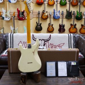 Fender Custom Shop 1962 Stratocaster Hardtail Hand-Wound Pickups AAA Dark Rosewood Slab Board Relic Vintage White 6.70 LBS - Image 10