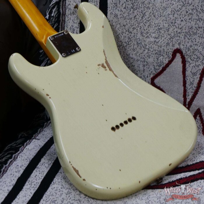 Fender Custom Shop 1962 Stratocaster Hardtail Hand-Wound Pickups AAA Dark Rosewood Slab Board Relic Vintage White 6.70 LBS - Image 12