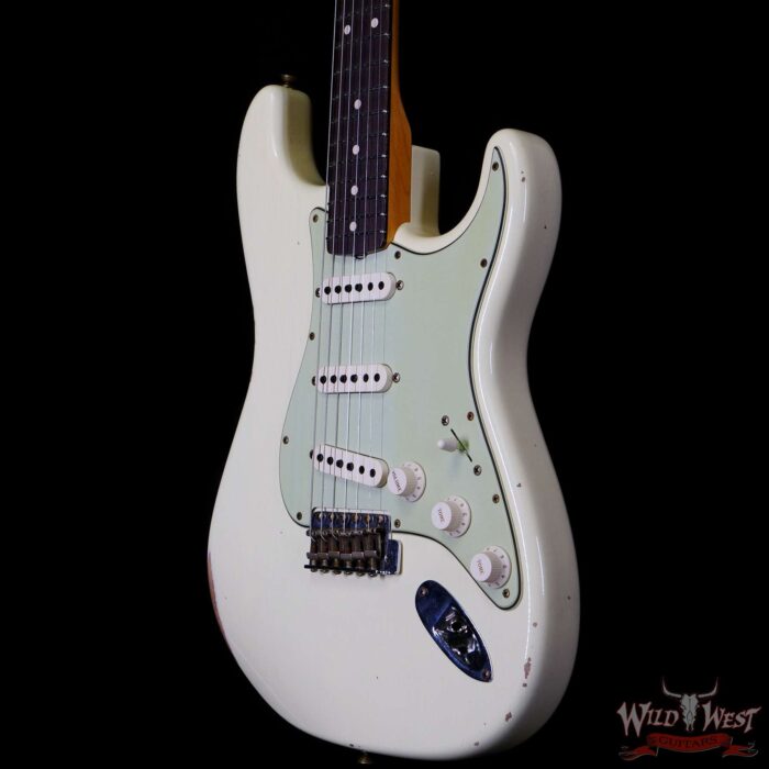 Fender Custom Shop 1962 Stratocaster Hand-Wound Pickups AAA Dark Rosewood Slab Board Relic Vintage White - Image 2