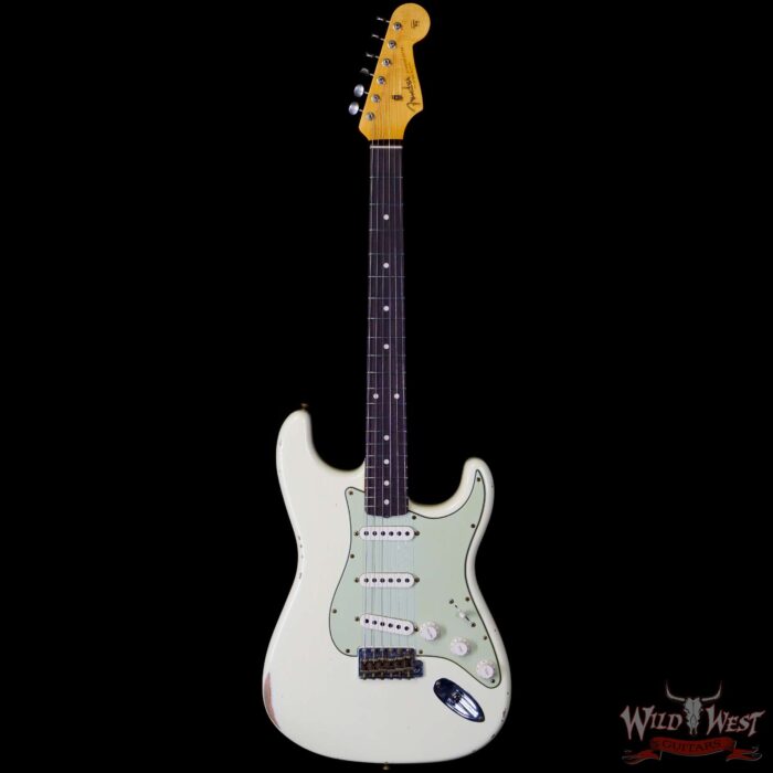 Fender Custom Shop 1962 Stratocaster Hand-Wound Pickups AAA Dark Rosewood Slab Board Relic Vintage White - Image 3